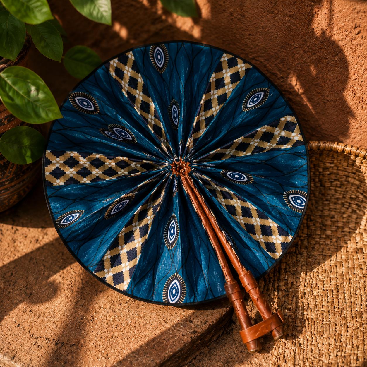Éventail BINKUTI Ogu Blue