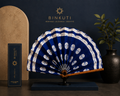 Éventail BINKUTI Bleu & Blanc