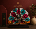 Éventail BINKUTI Bleu Rouge & Blanc |Fleurs de mariée